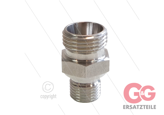 Reduziernippel - Edelstahl - 1/4" AG x M18x1,5 AG - 315 bar