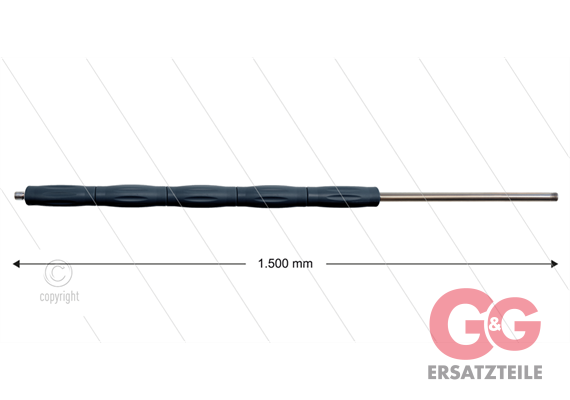 RP007 Strahlrohr - L=1500mm - Stahl - umspritzter Isolierung