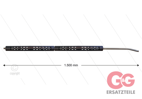 RP2 Lanze - L=1500mm - gebogen - Edelstahl - Isohalbschalen L=395mm - max 150°C