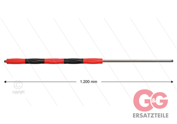 RP50 Lanze - L=1200mm - gerade - VA - Isolierung rot/schwarz L=495mm - 500 Bar - max 80°C