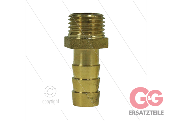 Schlauchtülle - Messing - Ø10mm - 1/4" AG