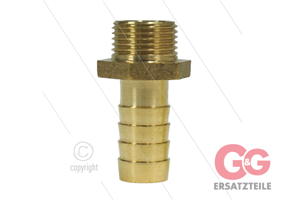 Schlauchtülle - Messing - Ø13mm - 3/8" AG