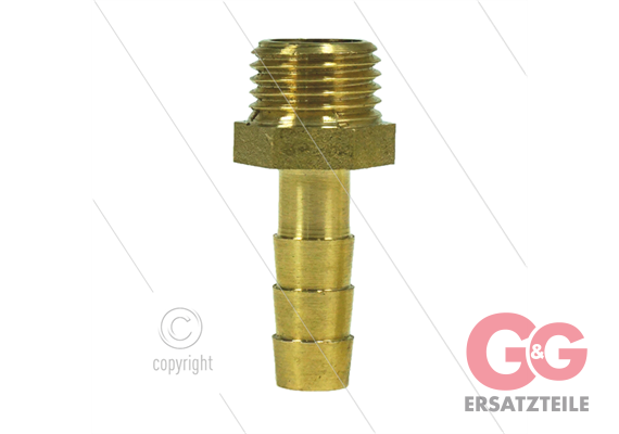 Schlauchtülle - Messing - Ø8mm - 1/4" AG