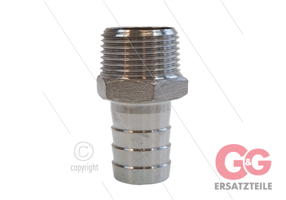 Slangpilaar - RVS - Ø19mm - 3/4" bu