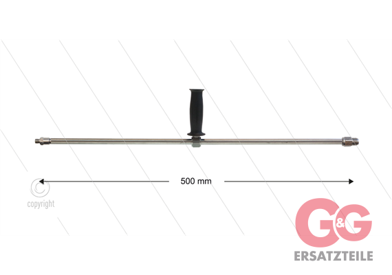 ST3600 Lanze - L=500mm - gerade - Edelstahl - 1/2" AG x 1/4" AG - mit seitlichem Handgriff