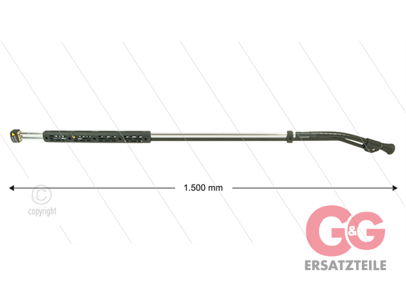 ST85 - flexibele Lanze - L=1500mm - Stahl verzinkt - 210 Bar - max 150°C