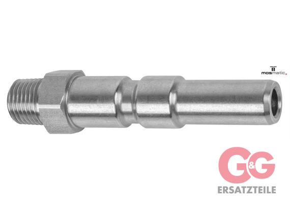 Stecknippel verstärkt rf-pol - KUPv-Nip ø14.3 R1/4"-M L=78 NW7 SW17