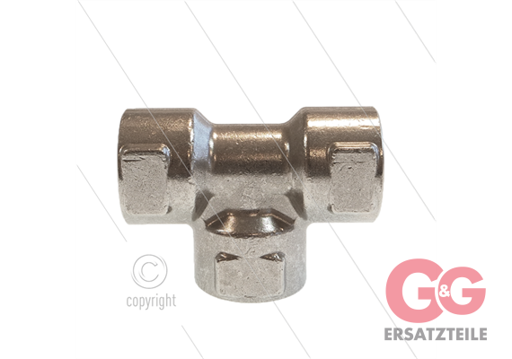 T-Stück - Edelstahl - 3 x 1/2" IG BSP - 600 Bar