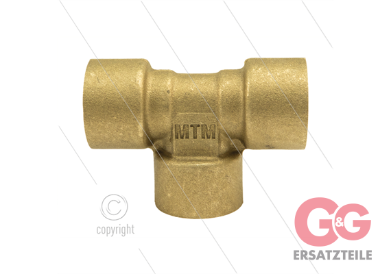 T-Stück - Messing - 300 Bar - 3 x 1/2" IG