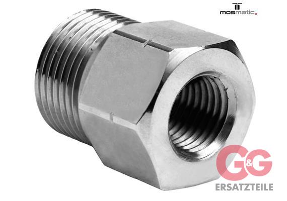 Verschraubung-Quick, MS/vernickelt VER-QVS-11 M21x1,5-M 1/4"NPT-F L=26 SW22