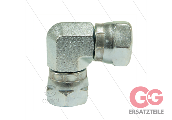 Winkel Stahl - 2 x 1/2" Überwurfmutter - BSP