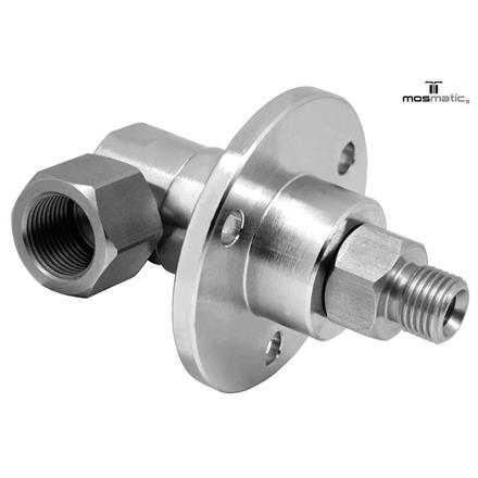 Drehgelenk-90° mit Flansch, rostfrei DGF-06-90° G3/8"F G3/8"M