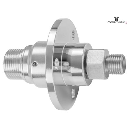 Drehgelenk mit Flansch, Keramik/rostfrei DXF-06 M21x1,5-M G1/4"M