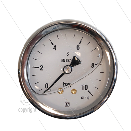 Manometer 0-10 Bar - 1/4" AG - Eingang hinten - Ø63mm