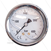 Manometer 0-400 Bar - 1/4" AG - Eingang hinten - Ø63mm