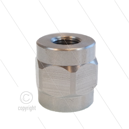Muffe 1/2" IGx 1/4" IG - Edelstahl - rund mit Sechskant