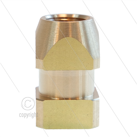 Muffe 1/4" IG - Messing - Vierkant mit Schlitz