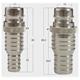 Nippel ST-45-25 Tülle 1/2"-3/4" Messing vernickelt