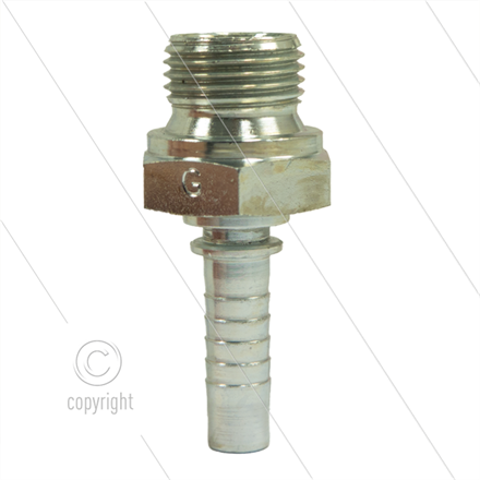 Pressnippel - Stahl - DN10 (3/8") - 1/2" AGR - SW27