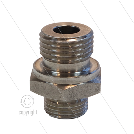 Reduziernippel - 1/2" AG x M18x1,5 AG (12L) Edelstahl - max 250 Bar