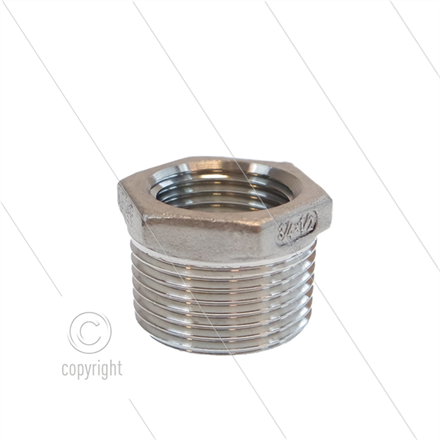 Reduziernippel - Edelstahl - 3/4" AG x 1/2" IG