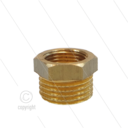 Reduziernippel - Messing - 1/2" AG x 3/8" IG