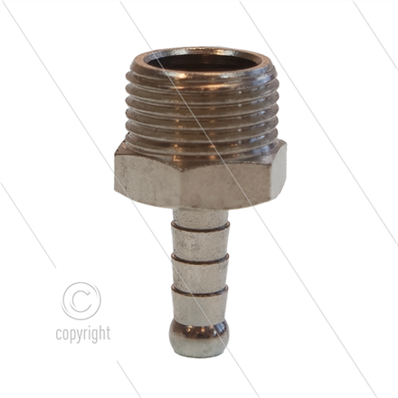 Schlauchtülle - Messing - Ø6mm - 3/8" AG