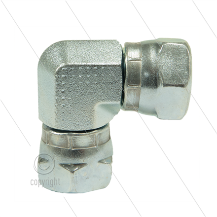 Winkel Stahl - 2 x 1/2" Überwurfmutter - BSP