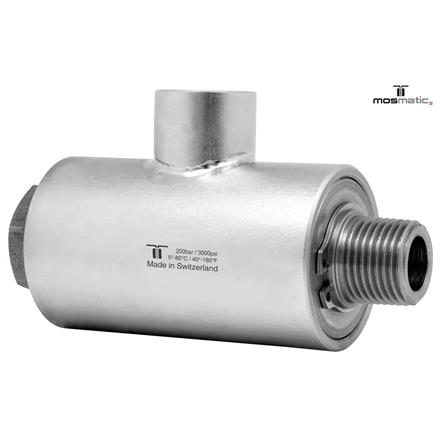 Winkeldrehgelenk gross, mit Lagerschutz, rf WDRS-13 G1/2"F G1/2"kM H=80 ø25 INOX